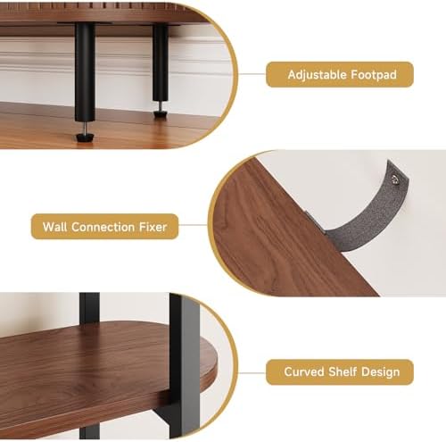 ComfyCorner 4 Tier Bookshelf with Cabinet, 71" Tall Display Bookcase Walnut