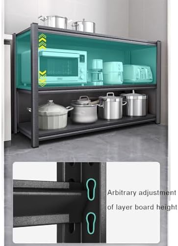 Multifunctional Microwave Stand Kitchen Counter Shelf Heavy Duty Metal Shelvi...