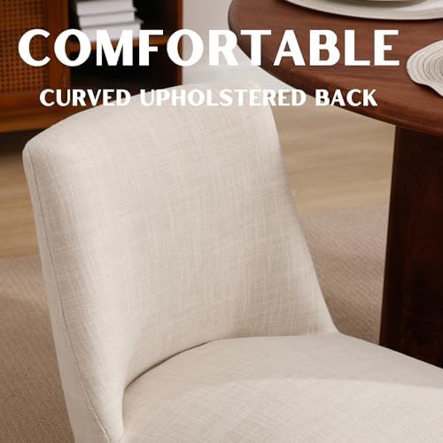 RIVOVA Upholstered Dining Chairs Set of 6, Modern Wooden Dining Room Chair Li...
