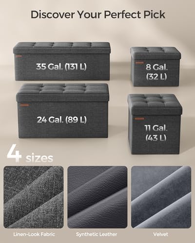 SONGMICS 30 Inches Folding Storage Ottoman Bench, Load 660 lb | Ottoman Foot ...