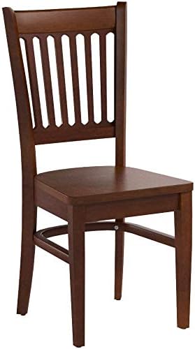 East West Furniture VAC-ESP-W Vancouver Kitchen Dining Chairs - Slat Back Woo...