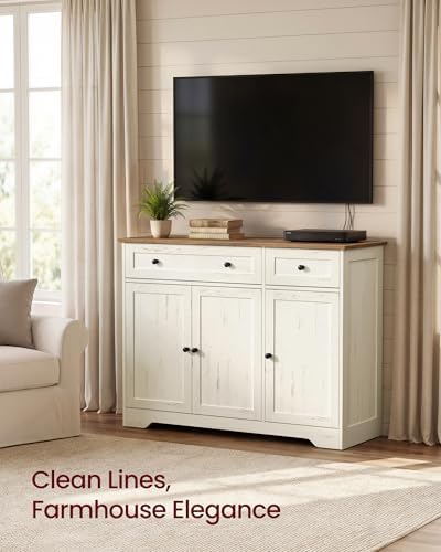 VASAGLE Buffet Cabinet, Sideboard, 3 Doors, 42.1 x 15.8 x 31.8 Inches