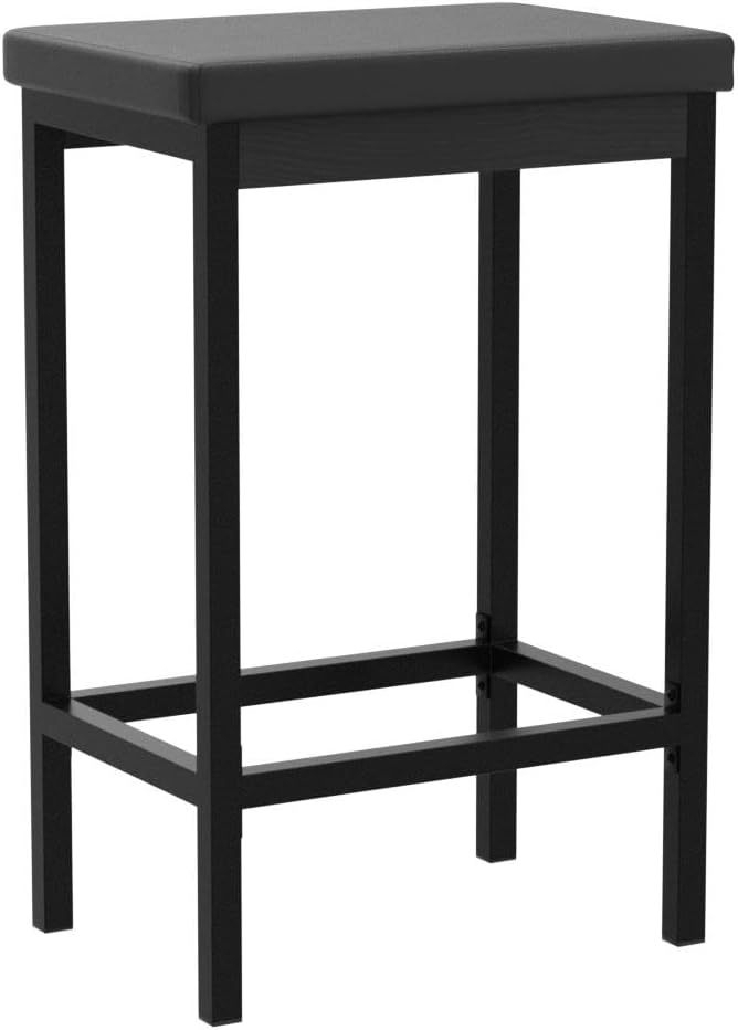 HOOBRO Bar Stools, Set of 2 Bar Chairs, 24.8-Inch Height Stools, Breakfast Ba...