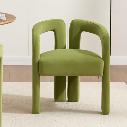 Modern Velvet Dining Chairs Set of 1, Mid Century Modern Upholstered Accent C...