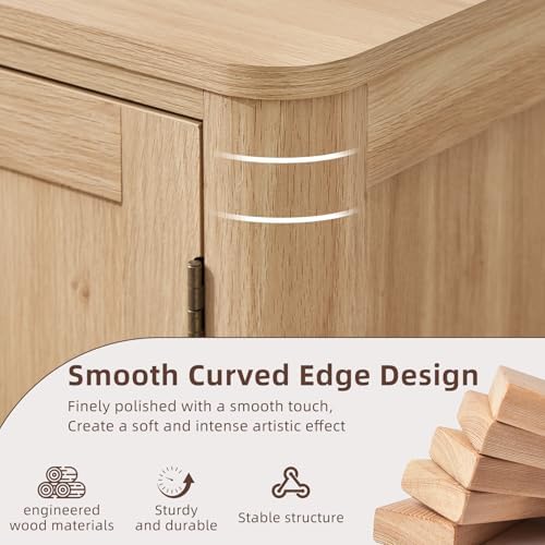 Joaxswe 2 Sideboard Buffet Cabinet with Storage, 31.5" Arc-Shaped Credenza