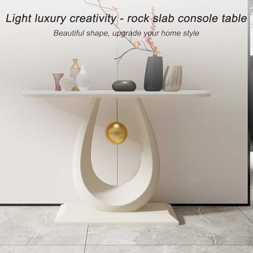 Console Table Decor Entryway Marble Scalloped Tables Behind,Console Table wit...