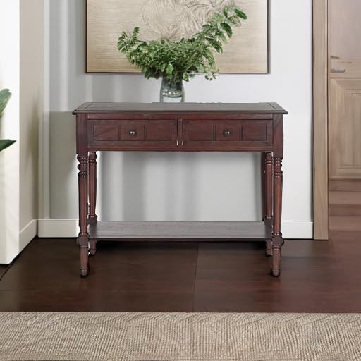 SAFAVIEH Samantha Wood Console Entryway Table, 35.8" Dark Cherry AMH5710D