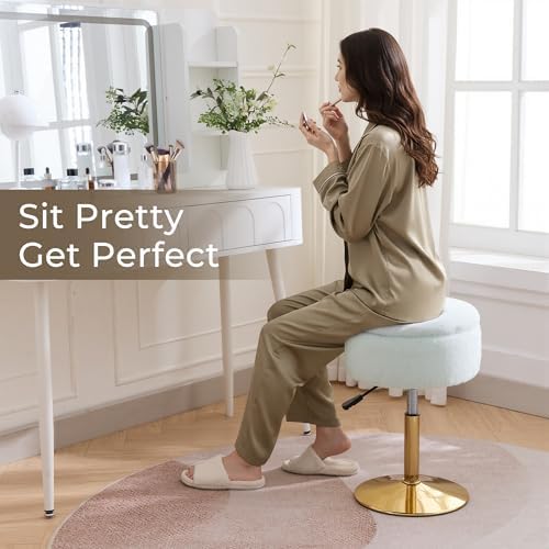 Vanity Chair with Storage Adjustable Stool for Vanity Swivel Vanity Stool Ott...