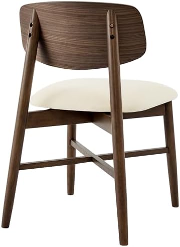 CHITA Wooden Dining Chairs Set of 4, Upholstered Seat, Walnut
