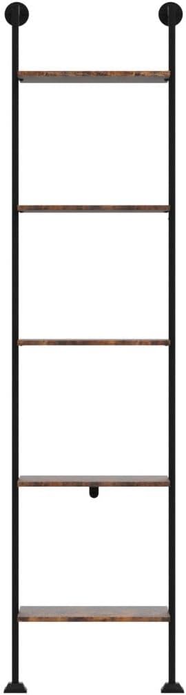 Axeman 5-Tier Ladder Shelf, Tall Narrow Bookcase for Small Spaces, Book Stora...