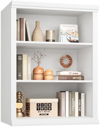 Rresyet 3 Tier Bookcase 27.6" W Bookshelf, White