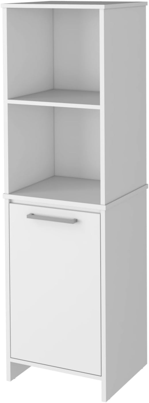 Pantry Cabinet with Single Door Cabinet with 4 Shelves (2 Open+2 Internal), M...