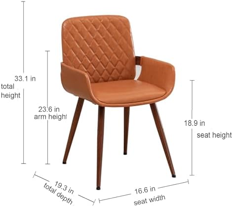 LUNLING Mid Century Modern Dining Room Chairs Set of 2 Accent Faux Leather Ki...