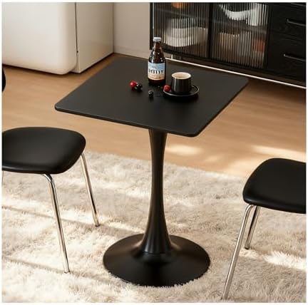 Square Dining Table, 24" Tulip Table (Black)