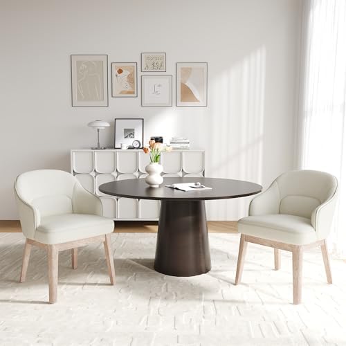 MALOL Dining Chairs Set of 2 with Lumbar Support,Fabric Upholstered Kitchen C...