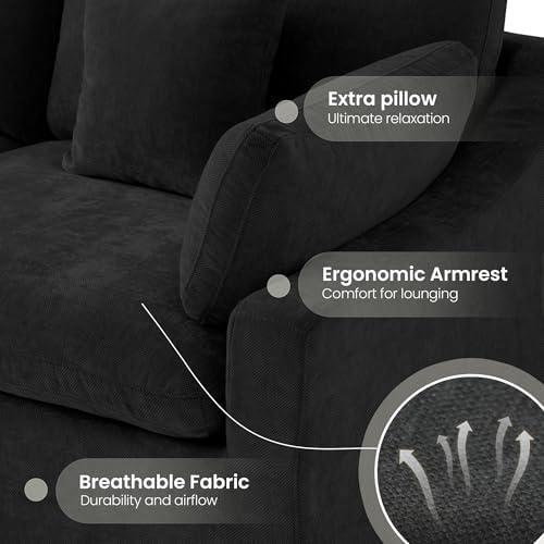 Cloud Couch for LivingRoom,190" U Shaped Modular Sectional Couch with St...
