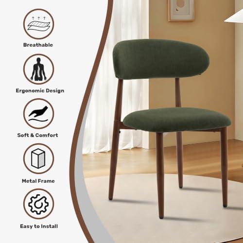 UVV Dining Chairs Set of 8, Metal Kitchen Chairs with Modern Fabric Upholster...