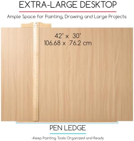 MEEDEN Extra-Large Wood Drafting Table: 42" x 30" Artist Drawing Ta...