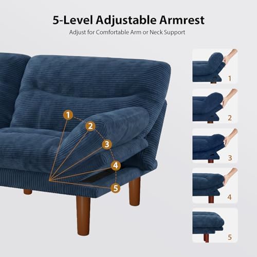 Pipishell Futon Sofa Bed, Modern 66" Futon Couch Convertible to Bed &...