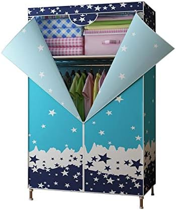 No-Installation Folding Wardrobe Family Bedroom Cloth Art Cabinet All-Steel F...