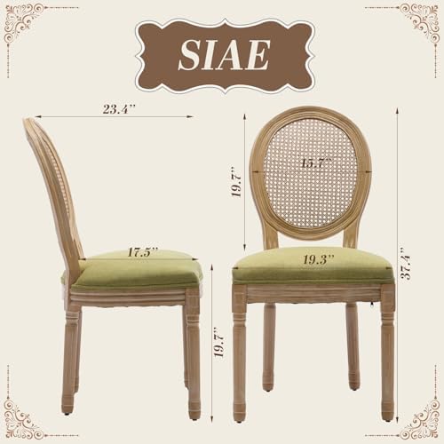 SoarFlash French Dining Chairs Set of 4, Vantage Dining Chair with Round Back...