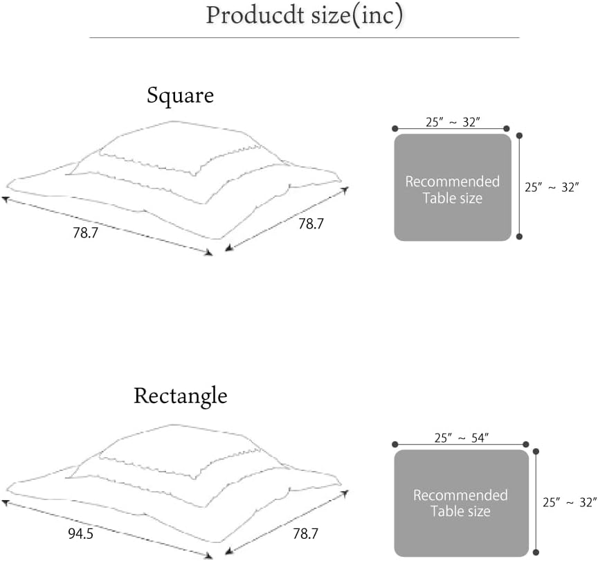 Kotatsu Blanket, Kotatsu Futon, Reversible 100% Polyester Fabric Material, Ho...