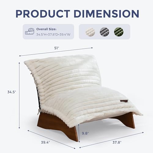 MAXYOYO Adjustable Living Room Chair, 3-Position Bean Bag Chair with Frame | ...