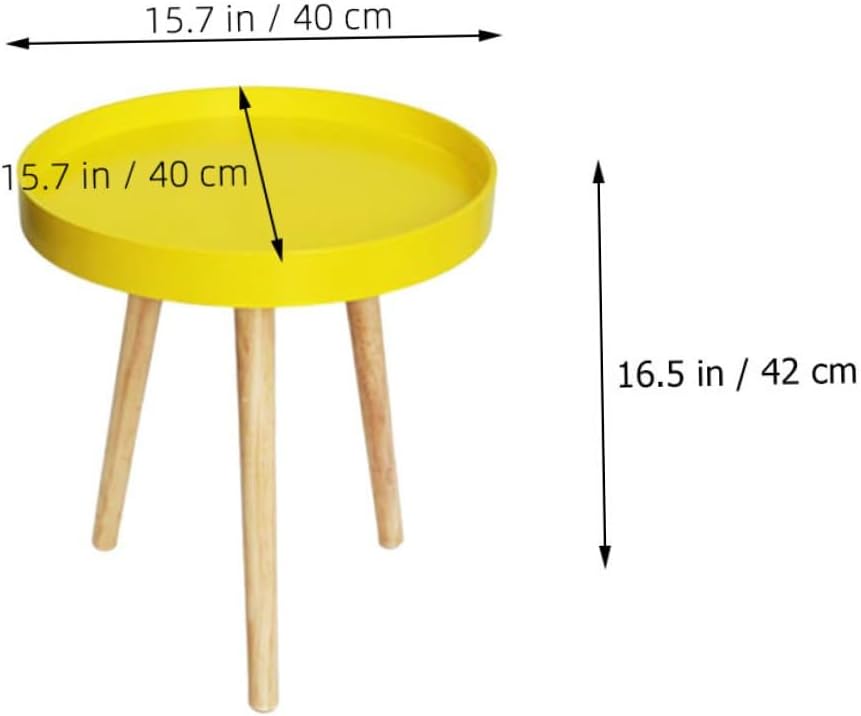 ABOOFAN Nordic Style Small Round Side Table Wooden Mini Sofa End Table for Li...