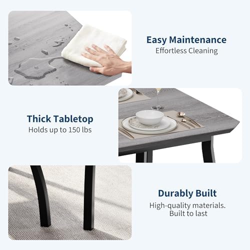 IDEALHOUSE Dining Table Set for 4 Modern Kitchen Table and Chairs Set with Ch...