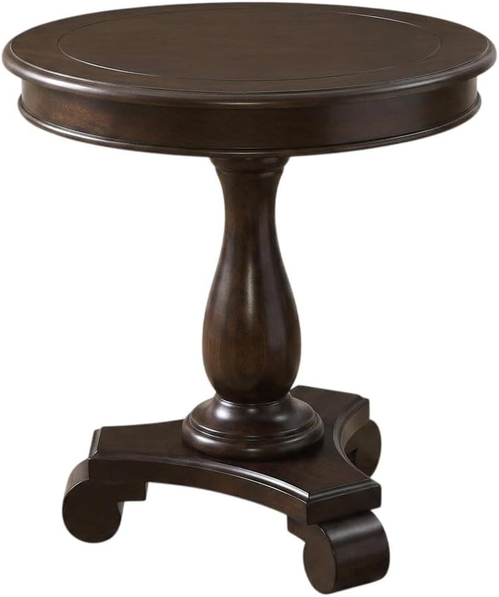 Furnifact Espresso, Pedestal Table, MDF Construction, Pedestal Base, Durable ...