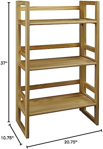 3-Shelf Folding Student Bookcase 20.75" Wide-Natural