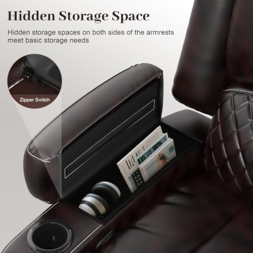 Upgraded 5 Seater Reclining Sofa Set, Modern Living Room Couch (Pu,Brown) | H...