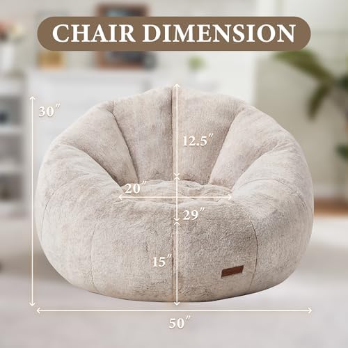Hobestluk Large Bean Bag Chair for Adults to Relax, Donut-Shaped (Brown) | Sp...