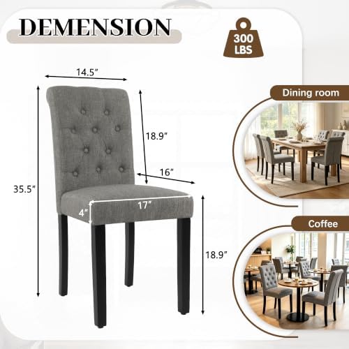LSSPAID Dining Chairs Set of 6, Modern Armless Parsons Side Chairs, Upholster...