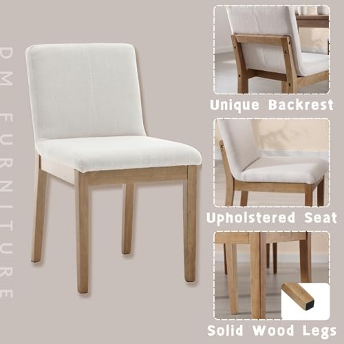 Farmhouse Kitchen Dining Room Chairs Set of 6 with Rectangle Backrest Mid Cen...