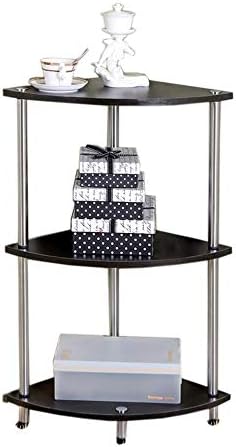 Telephone Table, Fan-Shaped Corner Side Table,3-Layer Rack,Assemble The Coffe...