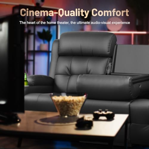 RV Reclining Sofa, Home Theater Seating Loveseat Couch with Massage | Reclini...
