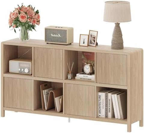 FATORRI 8 Cube Storage Organizer Bookshelf with Storage, 57 Inch Horizontal B...
