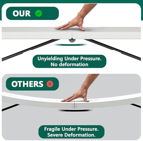 Folding Table 1 Pack, 6FT Folding Table Portable with Built-in Handle, Heavy ...