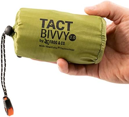 Survival Frog Tact Bivvy 2.0 Emergency Sleeping Bag with Stuff Sack, Carabine...
