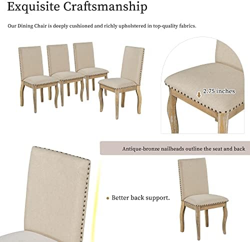 Harper & Bright Designs 5-Piece Farmhouse Dining Table Set Wood Round Ext...