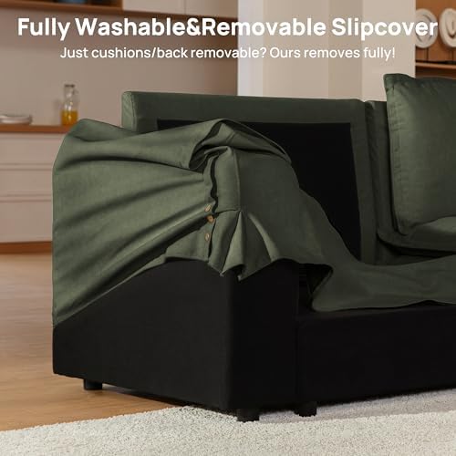 117" Washable Oversize Modular Sectional Sofa Couches for Living Room,Gr...