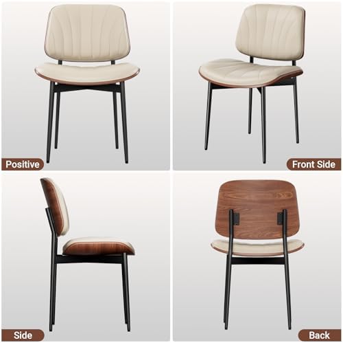 YaFiti Dining Chairs Set of 2, Mid Century Modern PU Leather Kitchen Chairs |...