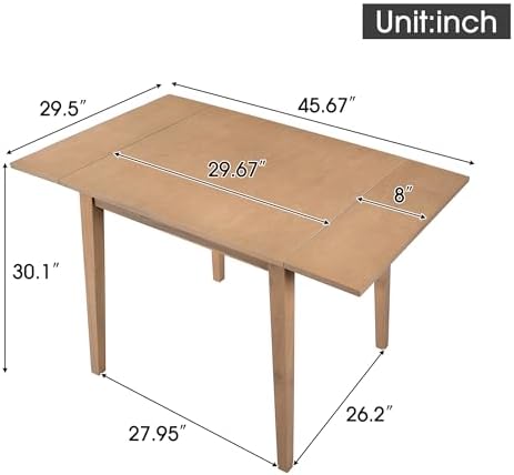 Merax Wooden 29"- 45" Folding Kitchen Table with Drop Leaf for Livi...