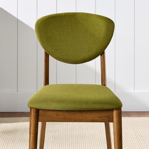 Best Choice Products Wooden Dining Chairs, Wood Mid-Century Modern Upholstere...