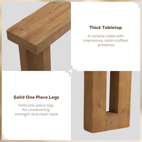 HOKYHOKY Solid Wood Entryway Table, 59-Inch Long Farmhouse Console Tables | R...