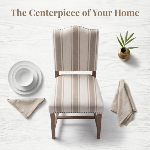 Shunzhi Farmhouse Upholstered Dining Chairs Set of 2 Parson Chairs Mid Centur...