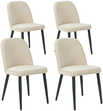 Upholstered Dining Chairs Set of 4, Chenille Mid Century Modern Fabric Dining...