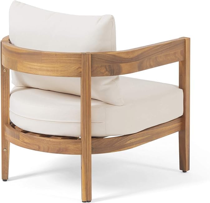 Merax Set of 2 Outdoor Acacia Wood Frame 2pcs Chairs with Cushions for Patio,...
