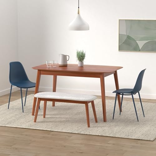 Poly & BARK Isla Modern Kitchen Chairs Set of 4 - Plastic Dining Chair wi...